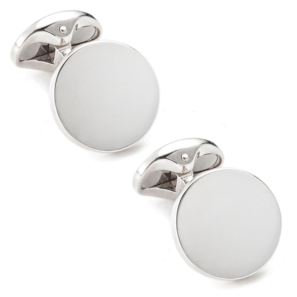 Deakin and Francis Men's Plain Round Cufflinks - Silver
