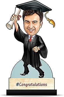 Personalized Caricature Gift Graduation Man (Wooden 8 inch x 5 inch) CA0300