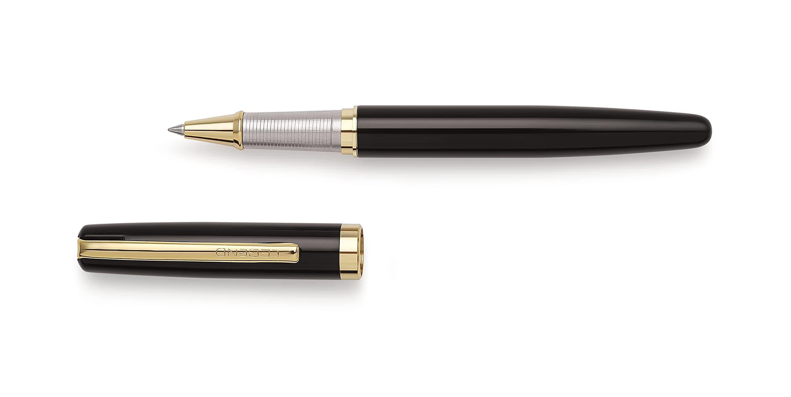 LEGEND Executive Royale Roller Pen, Metal, 777 German Roller Refill Blue Ink, Luxury Business & Corporate Gift Pen (Rich Black)