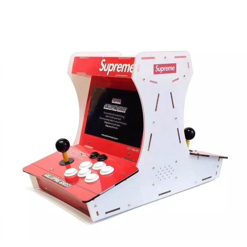 (6000 Games In 1) Arcade Game Console Classic Retro Upright Machine For 2-4 Player Desktop , 1280Px720 Hd Resolution Monitor,Psp 3D - Red