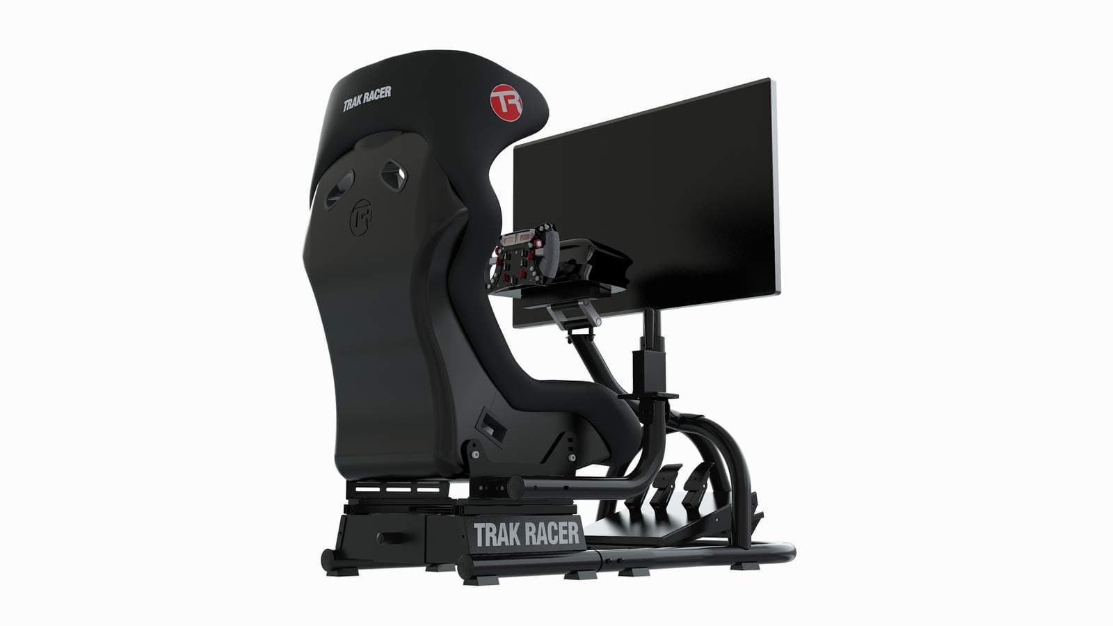 Trak Racer RS8-04-B Racing Driving Simulator Cockpit Video Gaming Chair with Gear Shifter Mount Matte Black