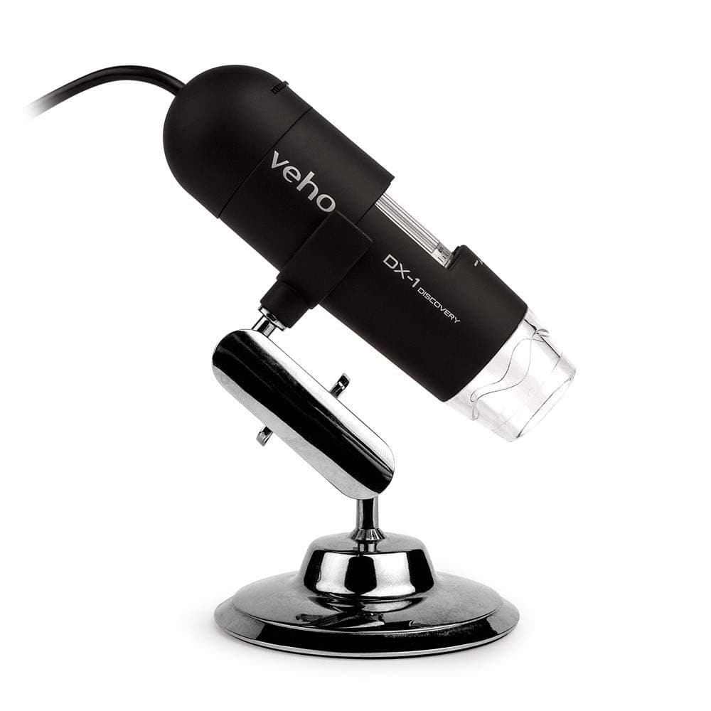 Veho Discovery DX-1 USB Digital 2MP Microscope | x200 Magnification | Photo Capture | Video Capture (VMS-006-DX1)