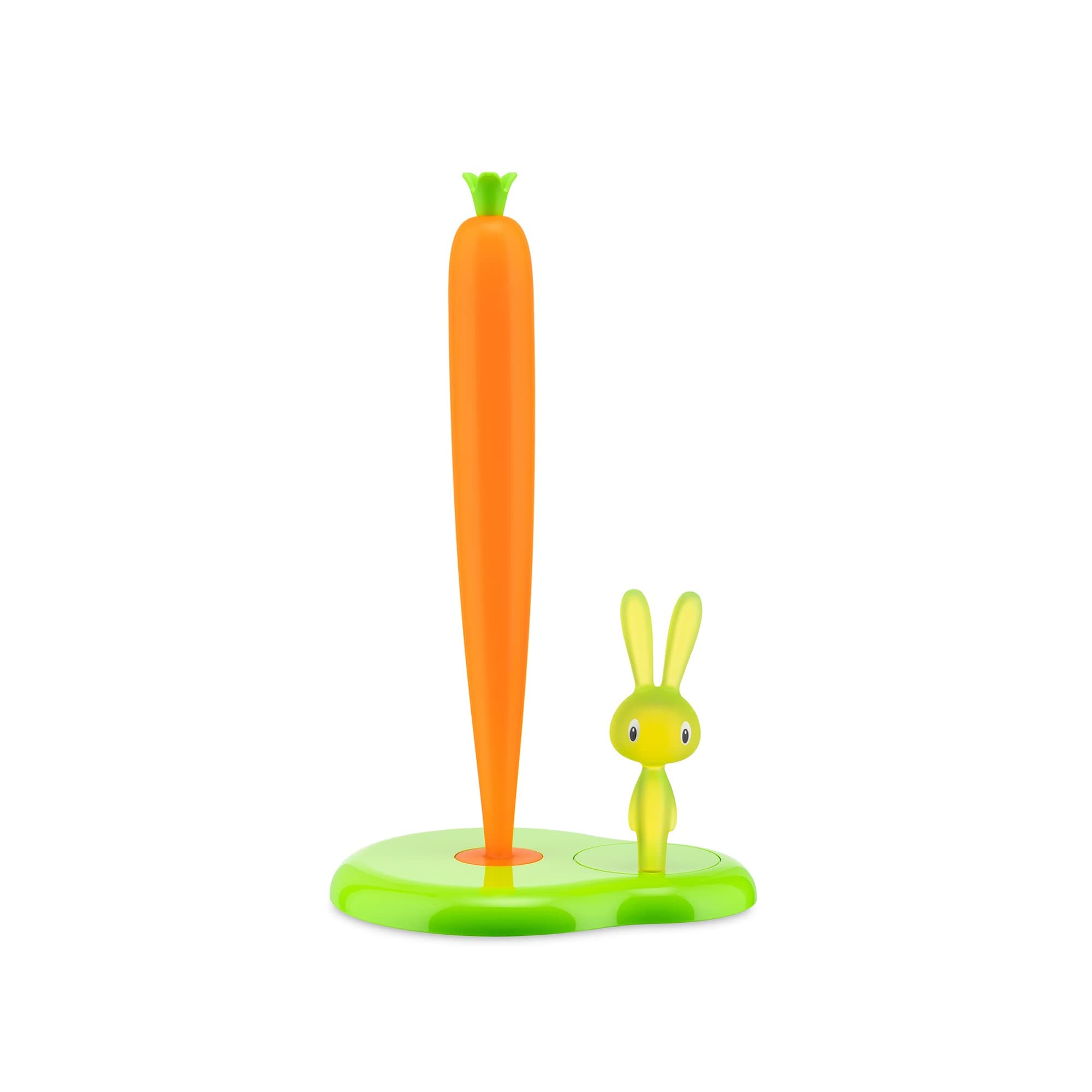 Bunny and Carrot Kichen Roll Holder Tall, Green