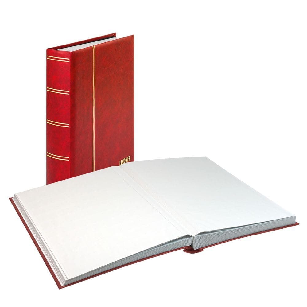 Elegant Stamp Binder with 60 White Pages, 230 x 305 mm, Red