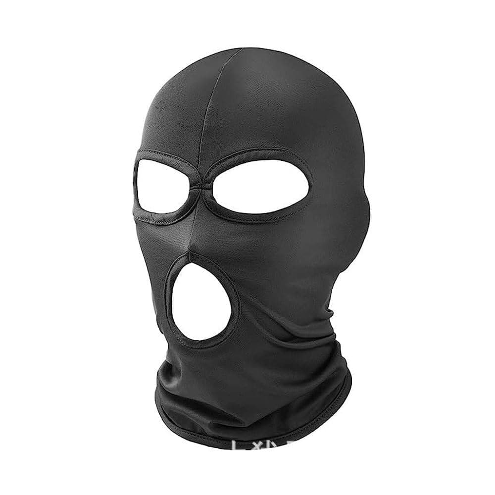 3 Hole Black Balaclava Ski Mask, Thin Full Face Mask for Men Women Motorcycle Bike Hunting Cycling Cap Ski