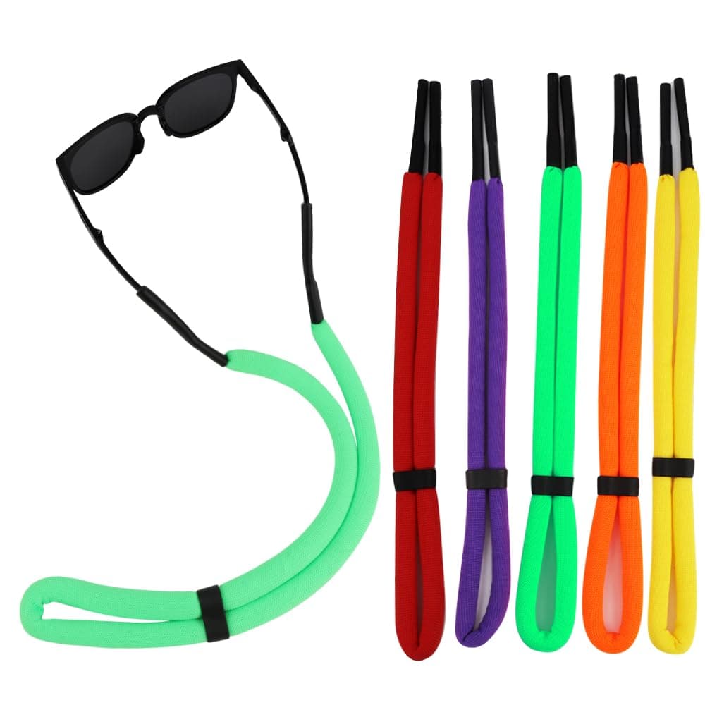5 Pcs Floating Sunglasses Strap Adjustable Floating Foam Sunglass Glasses Strap Safety Sport Eyewear Retainer