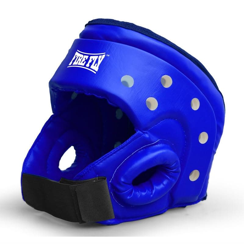 FIRE FLY Taekwondo Head Guard | Full Face Headguard Protector |Taekwondo MMA Headgear | Martial Arts Head Protector (M, Blue)