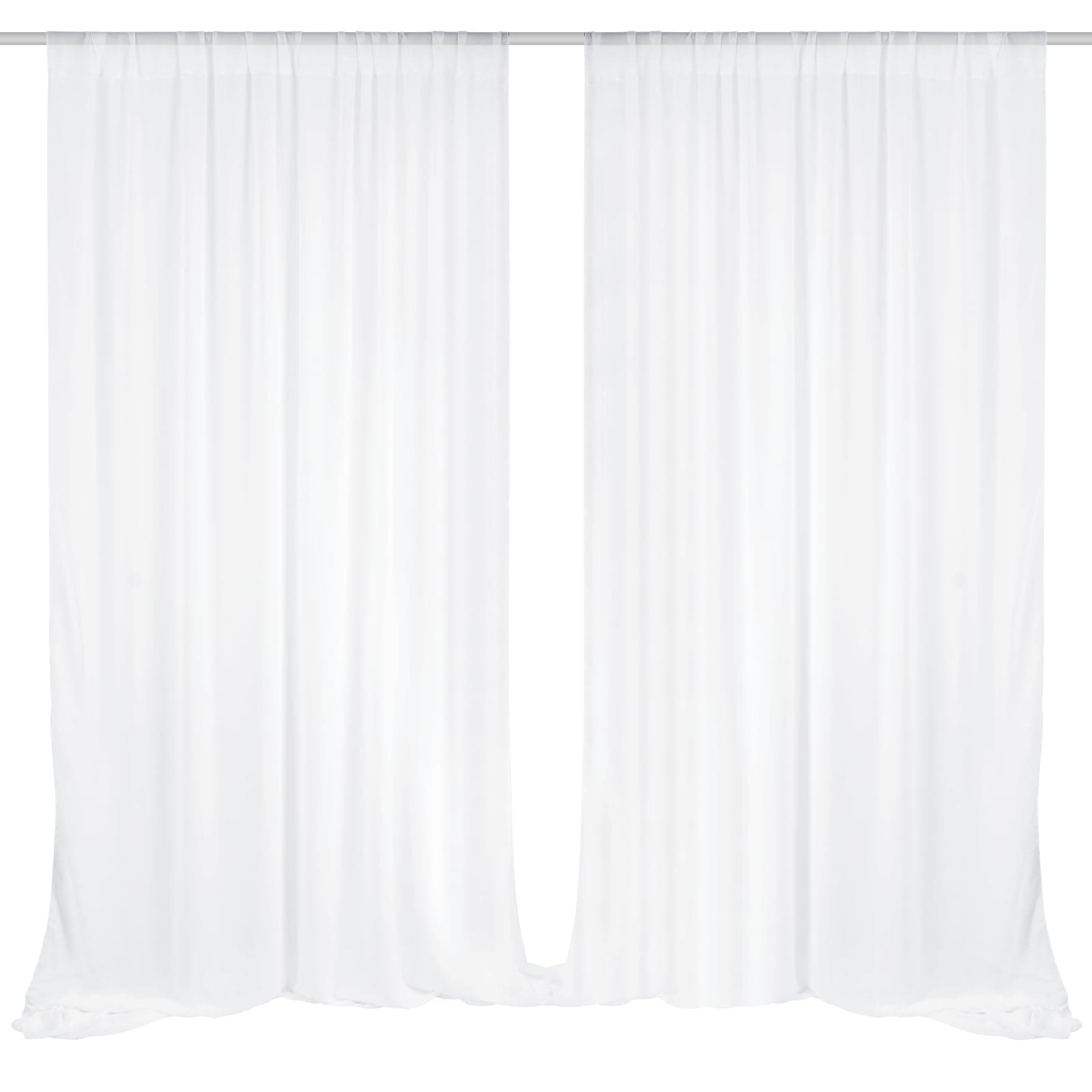 EMART White Backdrop Curtains, 3 X 3m /10 X 10ft Tulle Chiffon Fabric Drape for Parties Wedding Stage Decoration, 1.5x3m,2 Panels Background Cloth for Baby Shower Photography Birthday Photo Photoshoot
