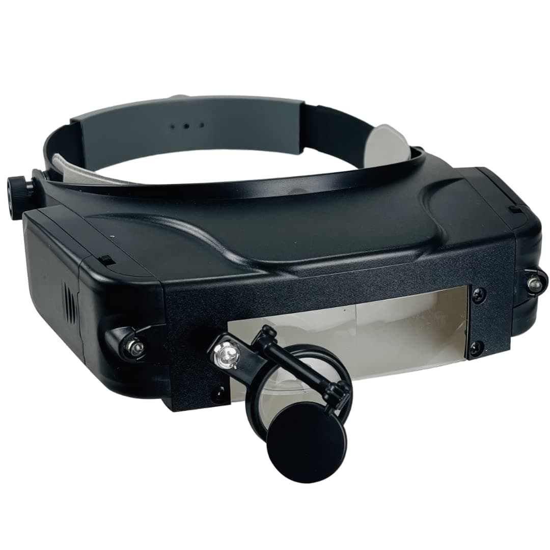 LED Illuminated Head Magnifier with 4 Lenses and an Extra Swivel Down Lens: MG-18329