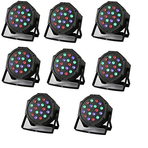 YMHWWW PAR LED Stage Light 8 PCS Par Lights 18X3W Stage Lighting for Club DJ Show Disco Party Strobe DMX-512
