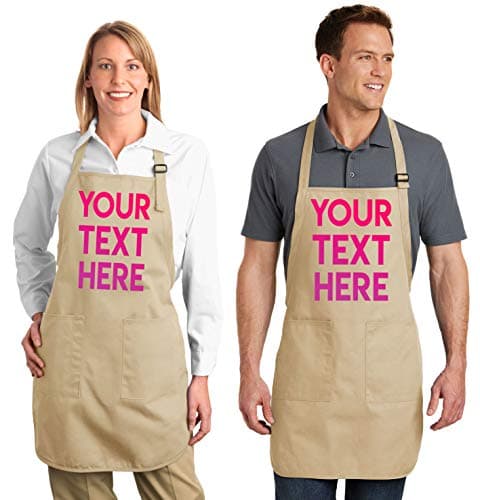 Personalized Aprons for Women & Men - ADD Your Text Number - Custom Apron with Pockets