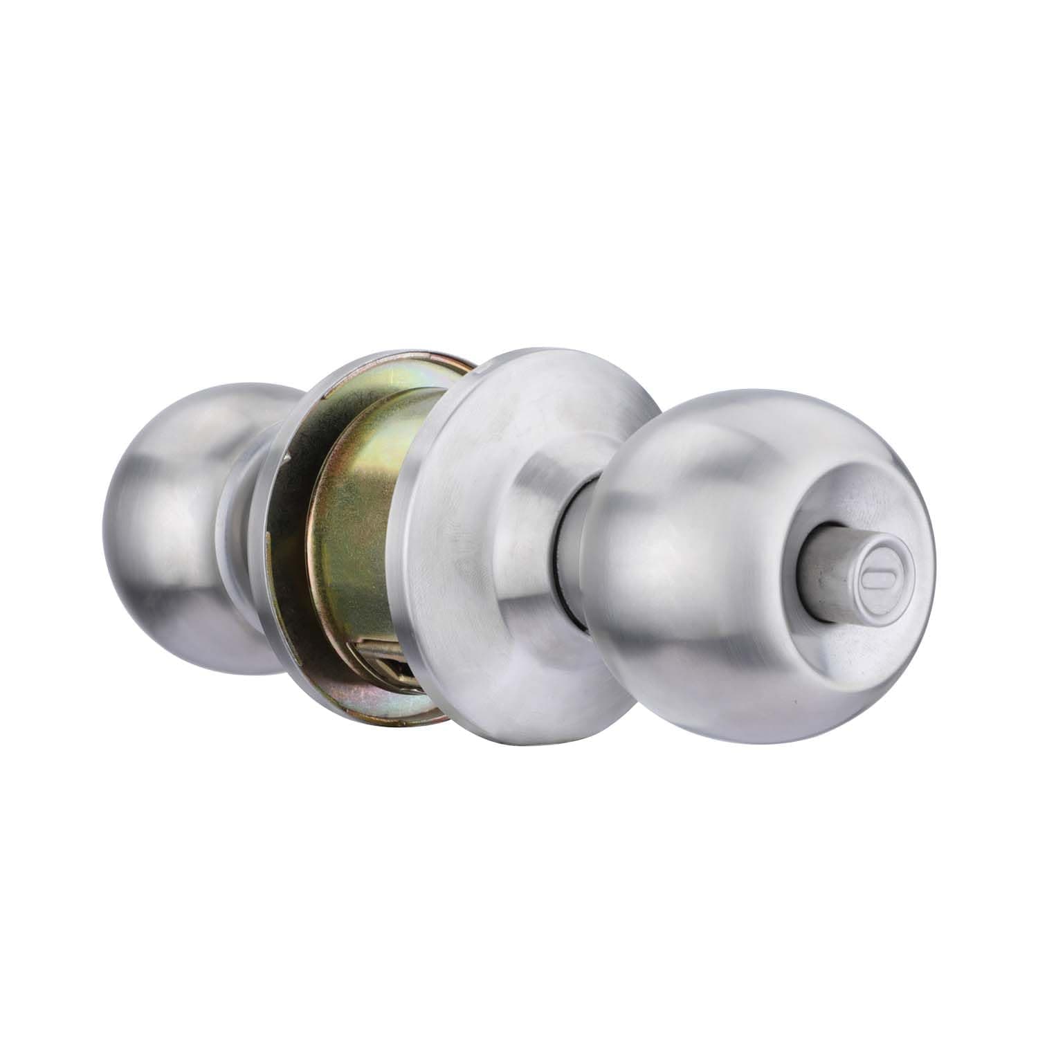 Locking Solutions and Systems Classic Keyless Cylindrical Lock Stainless Steel Finish 5805 (Bathroom Lock Without Key)