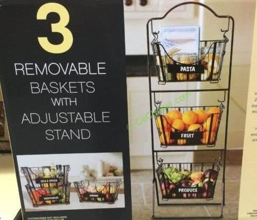 Vanderbilt Home Products Delaware Floor Standing 3 Tier Baskets