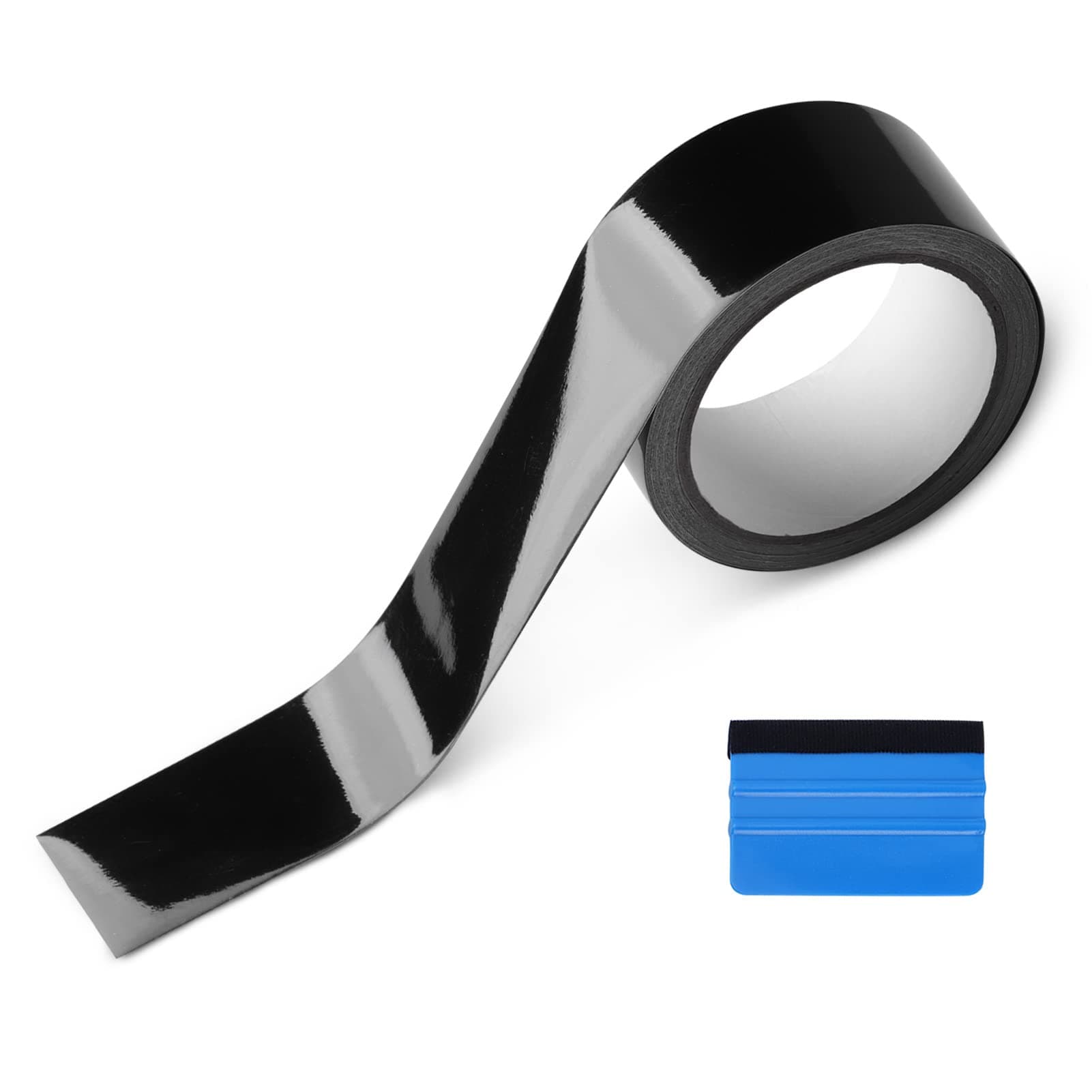 NewL Free Tool Kit High Gloss Vinyl Wrap Kit for Black Out Chrome Delete Window Trim Door Trim Door Sill (5cm x 9meters)