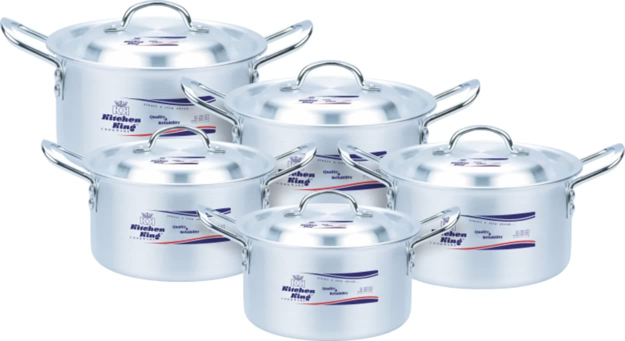 Easy To Clean Dishware Safe Kitchen King Metal Finish Glorious Pot 5 Pcs Set 2x6 Size Cm Original Made In Pakistan