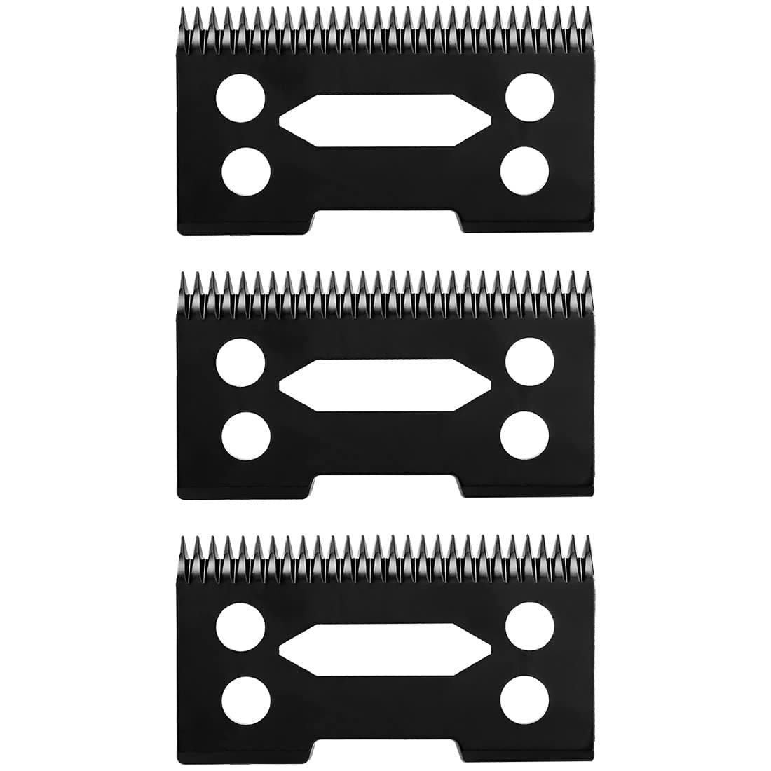 3 PCS Black PRO Hair Clipper Replacement Ceramic Blades fit Wahl Magic Clip Senior Cordless Clipper