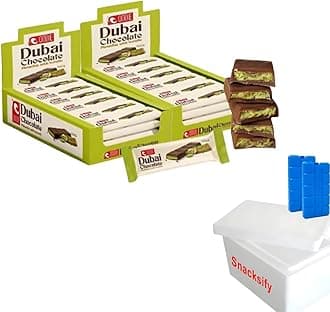Mini Dubai Chocolate Kunafa Pistachio Bars – Pack of 48 – 27g Each – Total 2.86 lbs – Shredded Phyllo Dough 48 pieces – Fresh Daily Production – Ships with Ice Pack – Premium Gift Box