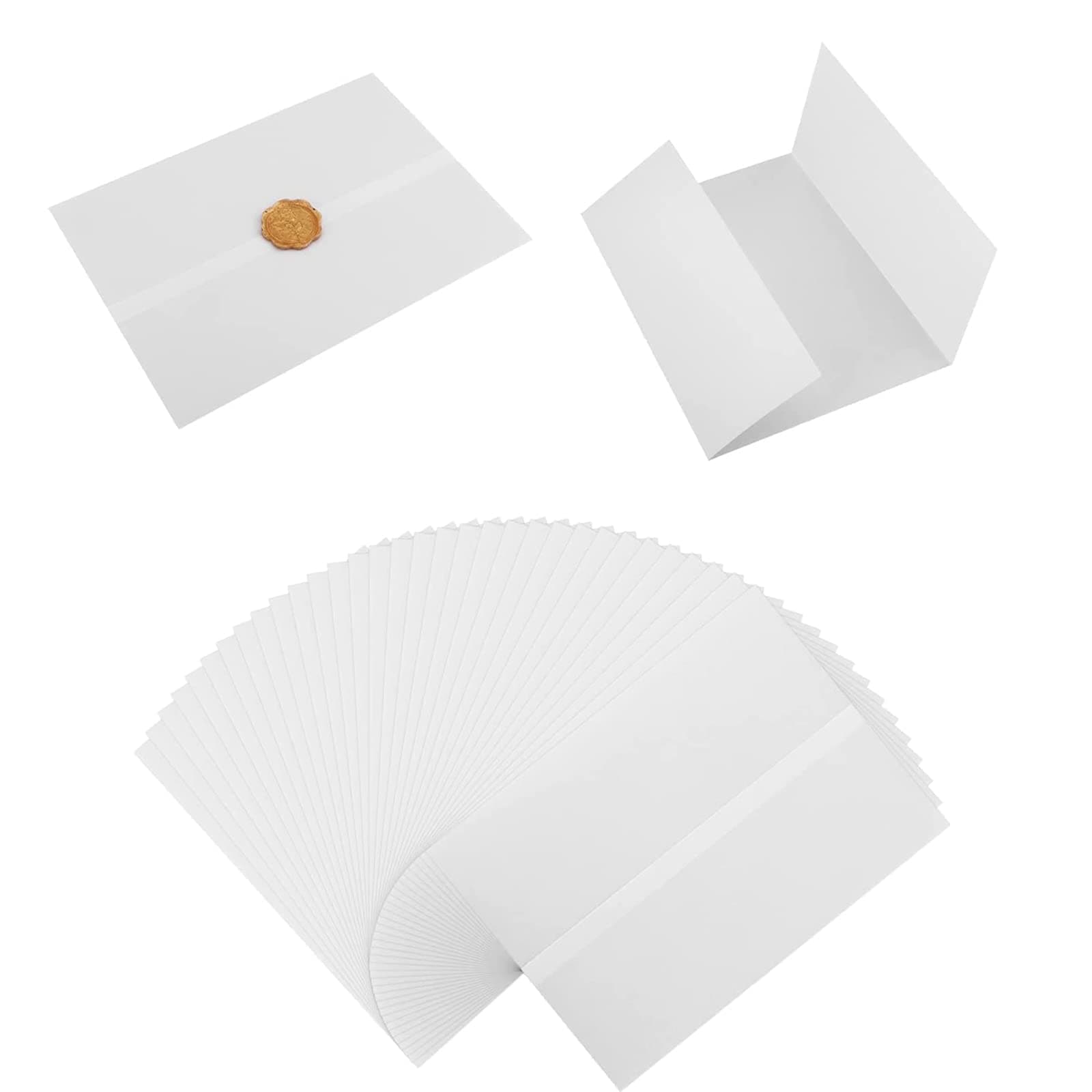 40pcs Vellum Jackets, 5x7inch Pre-Folded Translucent Vellum Wrap Jackets for Wedding Invitations, Bridal Shower, Baby Shower, Birthday Party