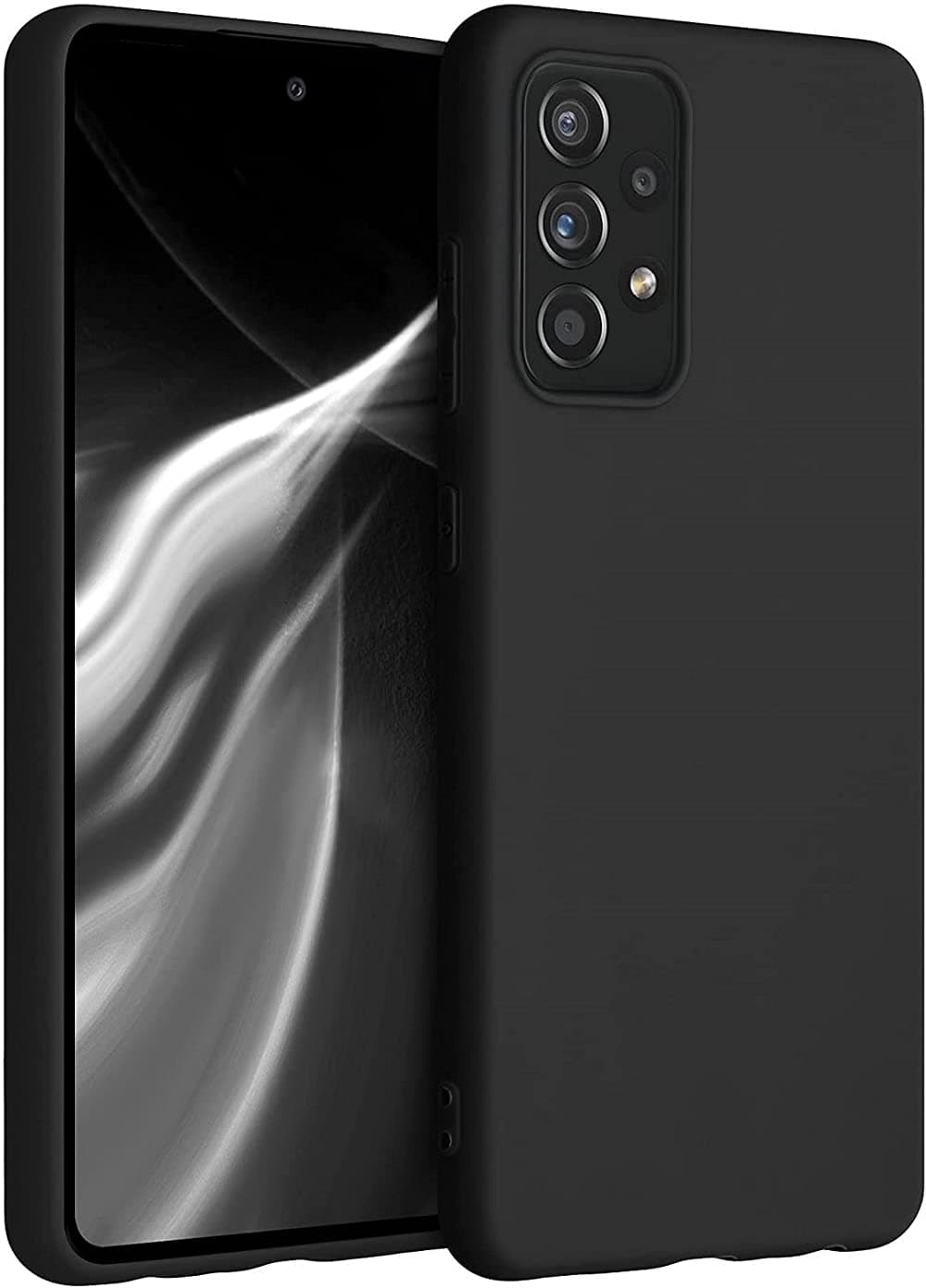 YoYoTech Soft TPU Matte Finish Shockproof Protective Case Cover designed for Samsung Galaxy A72 4G and 5G(Black)