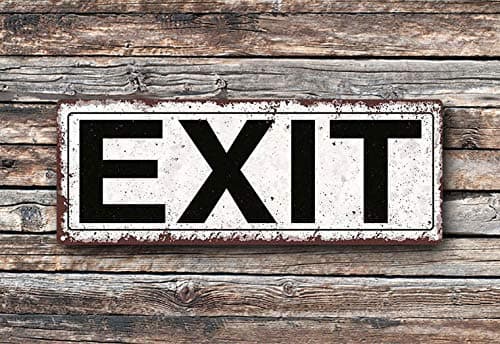 Pealrich Exit Metal Street Sign, Rustic, Vintage