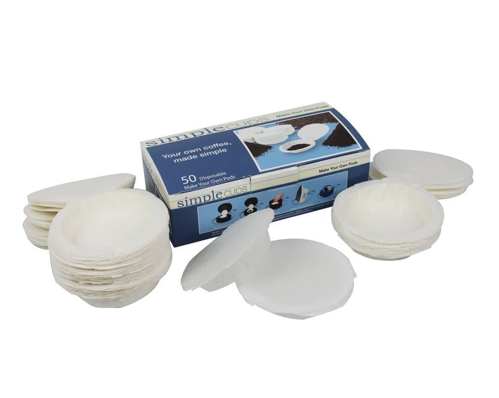 Coffee Pod Replacement Filters for Coffee Pod Brewers - Make Your Own Disposable Pods - 50 Pack By Simple Cups
