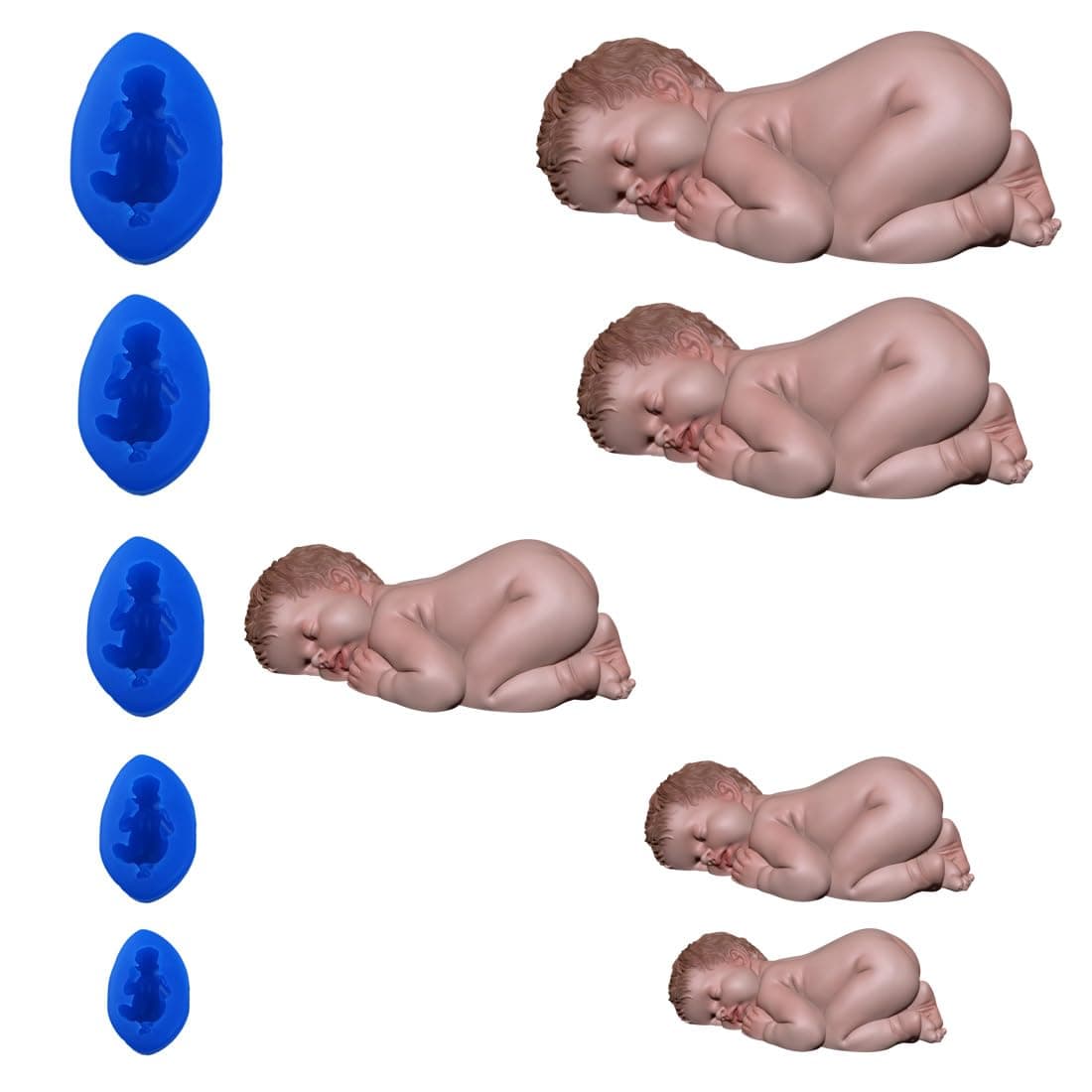 First Impression Molds B234 Baby 3 Silicone Cake Decorating Mold, Medium, Blue