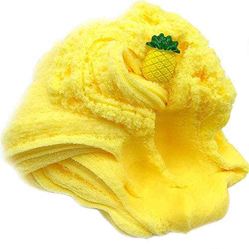 Joykith Cute Ice Mixing Cloud Slime Pineapple Putty, Jumbo Fluffy Floam Slime Stress Relief Toy Scented Sludge Toy for Kids and Adults, Super Soft and Non-Sticky (60ML)