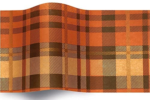 SatinWrap Luxury Printed Tissue Wrapping Paper Desert Plaid 5 sheets