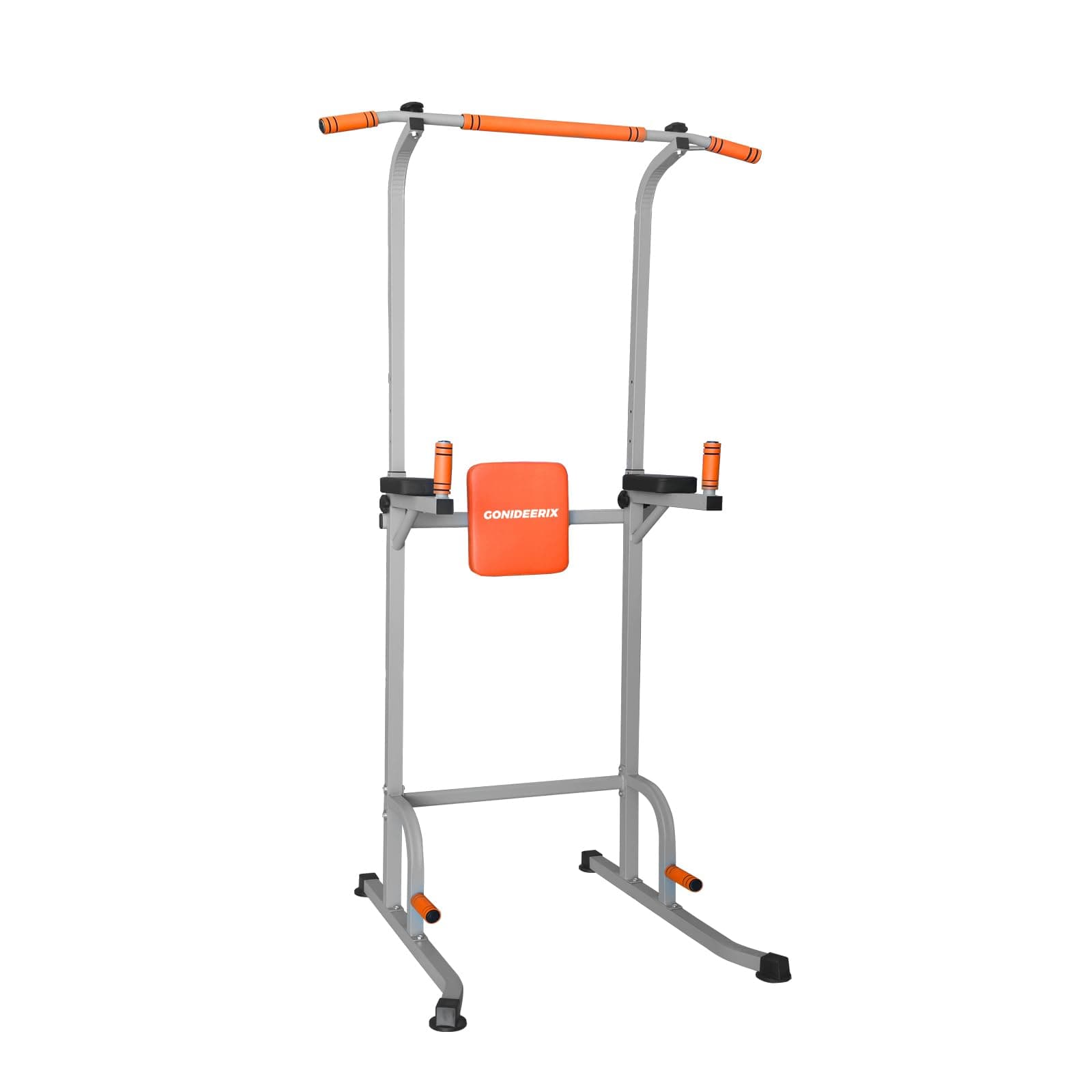 Power Tower Pull-Up & Dip Station, Heavy-Duty Steel Frame, Supports Up to 450 lbs, Adjustable Height Strength Training Tower with Multi-Grip Pull-Up Bar for Home Gym
