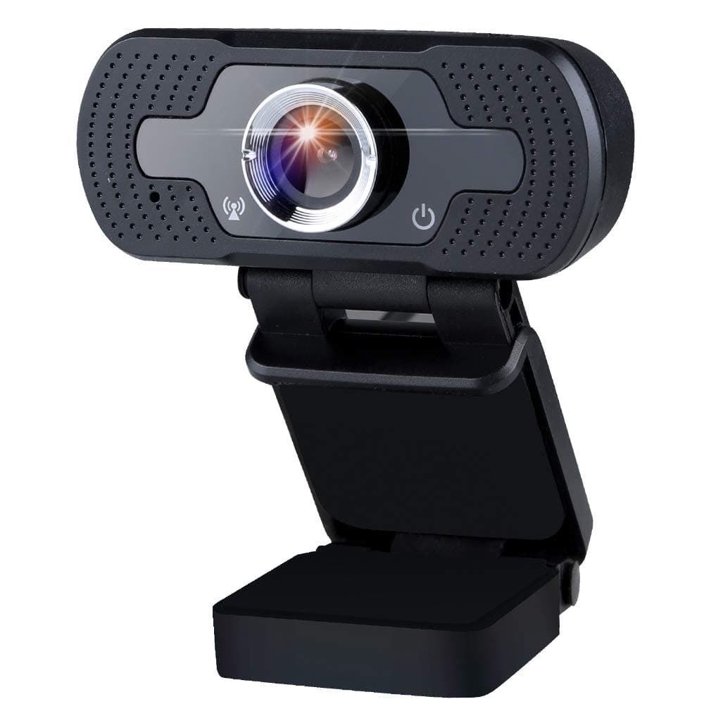 AccLoo Webcam 1080P Full HD Web Camera USB Desktop Laptop PC Webcam with Built-in Microphone USB Plug & Play for Live Broadcast Video Meeting Black