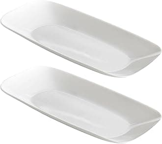 CorelleSquare Round 10-1/2-Inch Serving Tray, Pure White - Pack of 2
