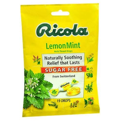 RicolaSugar Free Herb Throat Drops Lemon Mint - 19 ct, Pack of 6