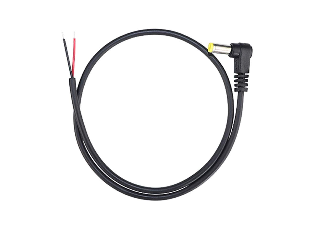 6Pcs 5.5mm x 2.1mm 90 Degree Right Angle DC Power Male Plug Jack to Bare Wire Open End Power Cable Cord for DC Power Supply Cable Repair