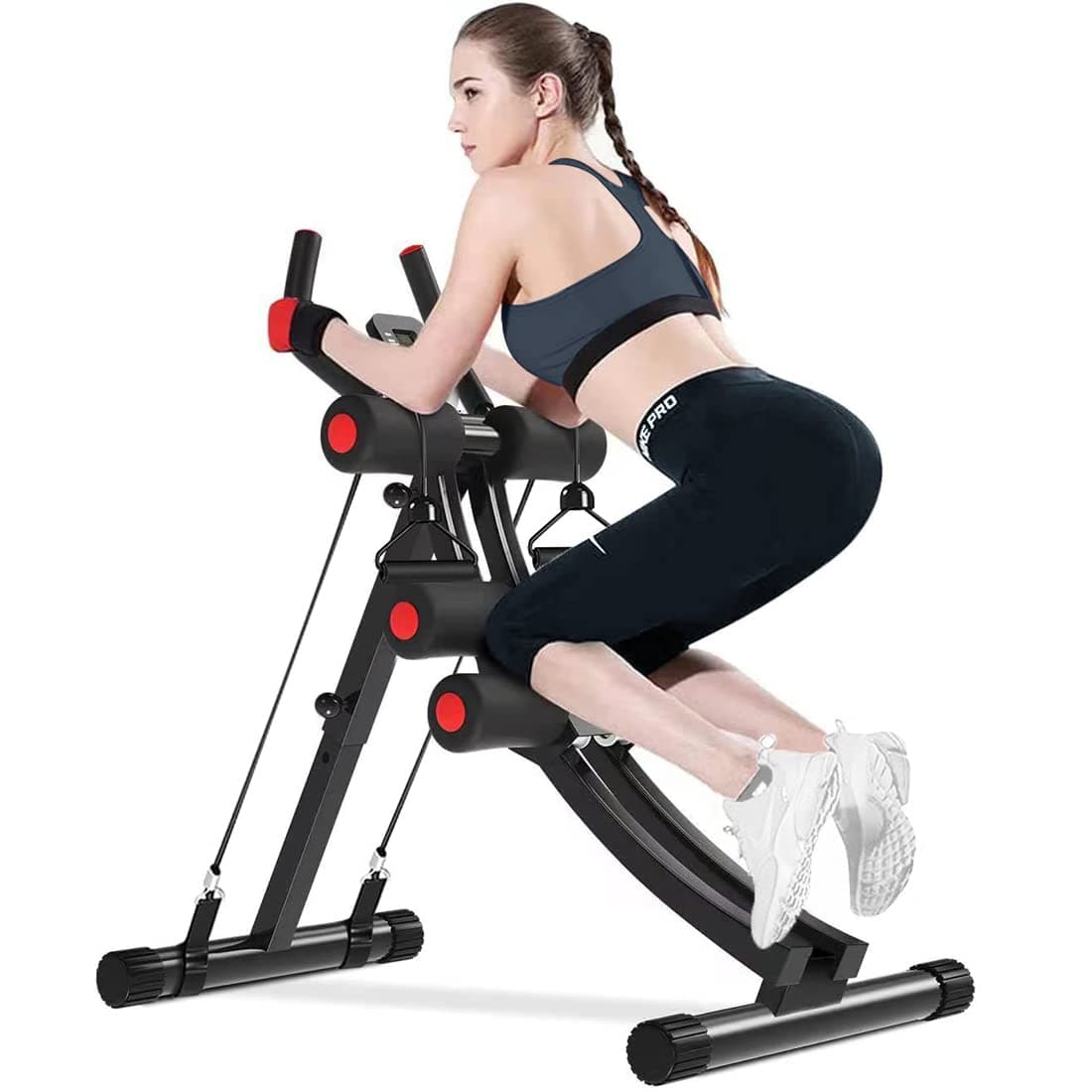 AB Workout Equipment, Home Gym Ab Machine for Abdominal Exercise and Strength Training, Height Adjustable Fitness Equipment
