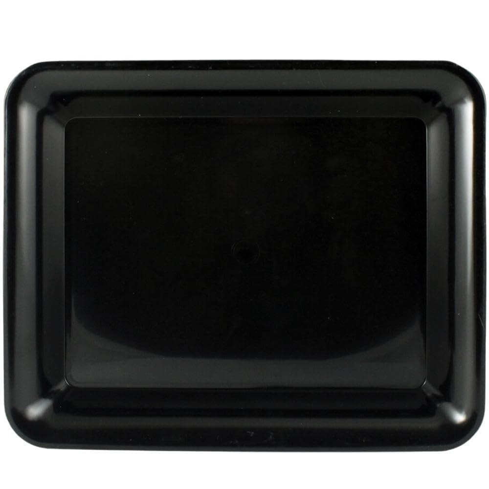 Sovereign Black Plastic Rectangular Tray, (8" x 10") - Sleek Design, Perfect for Parties, Entertaining, Events & Home Use