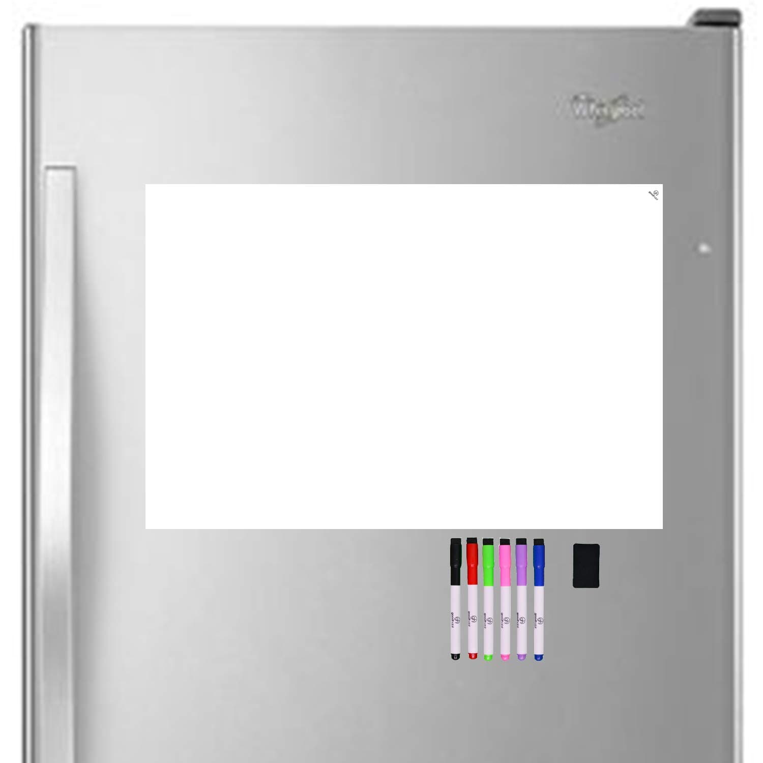 Large Magnetic Dry Erase White Board for Fridge! Includes 6 Markers. 14" X 21" Premium Size