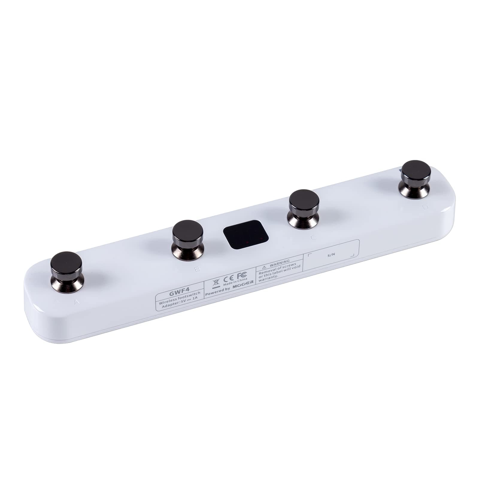 Wireless Footswitch Controller 2.4G Chargeable Built-in Battery Change Preset Tone Tap Tempo Settings (White)