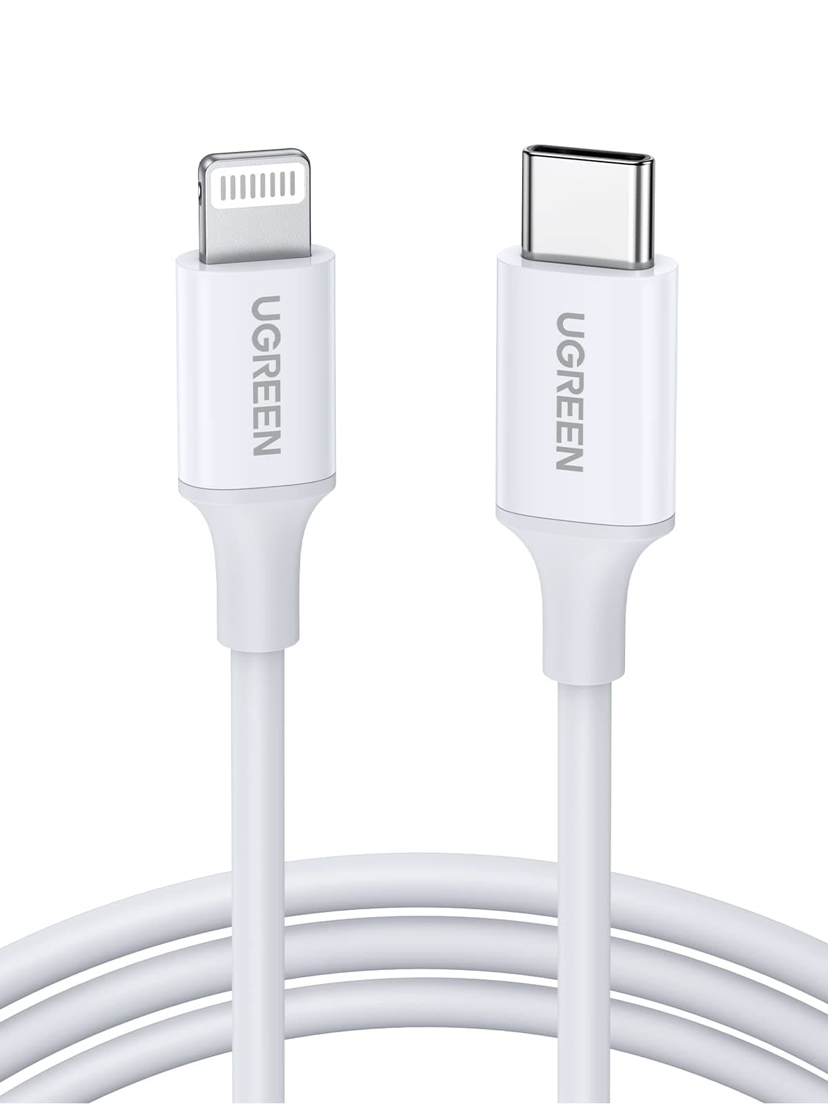 UGREEN iPhone Charger Cable 2M, [MFi Certified] USB C to Lightning Cable Fast Charging Power Delivery PD 20W Charging for iPhone 14/14 Pro/Plus/ Pro Max, 8-13 All Series, iPad-White