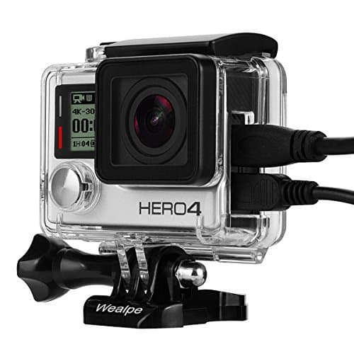 Wealpe Skeleton Housing Open Side Protective Case with LCD Touch Backdoor Compatible with GoPro Hero 4, 3+, 3 Cameras