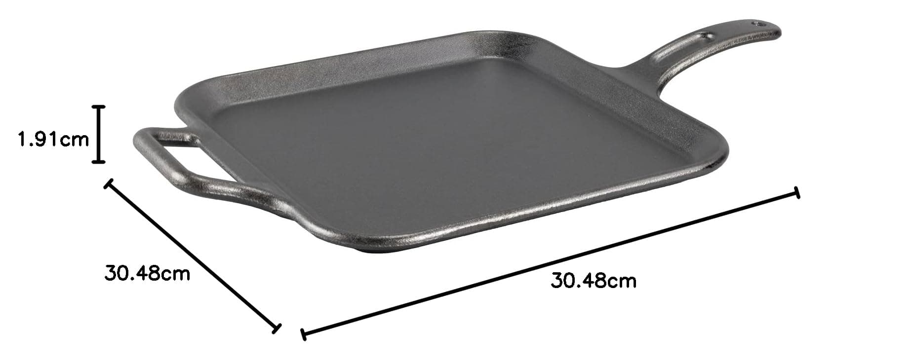 Lodge Pro-Logic 12 Inch Square Cast Iron Griddle. Pre-Seasoned Grill Pan With Dual Handles