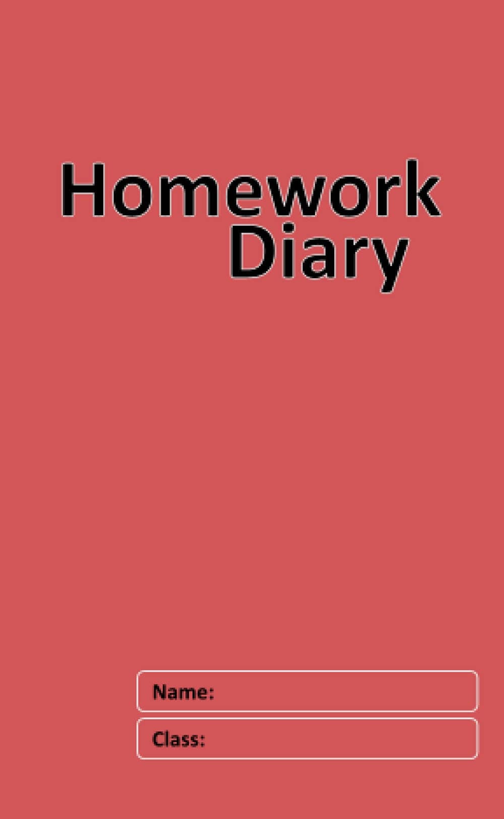 Homework Diary: A6+ 165 x 100 mm 84 Page 6-Day Week School Homework Book for Kids - Red Cover
