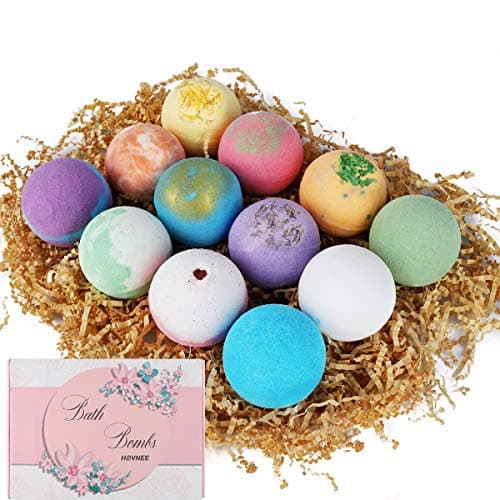 HOVNEE Bath Bombs Gift Set, 9 Pack Bath Ball Fizzies with Natural Essential Oils, Organic Bubble Bath Spa for Dry Skin Moisturizing, Birthday Christmas Gift Ideas for Women Kids Mom Girl Her or Him