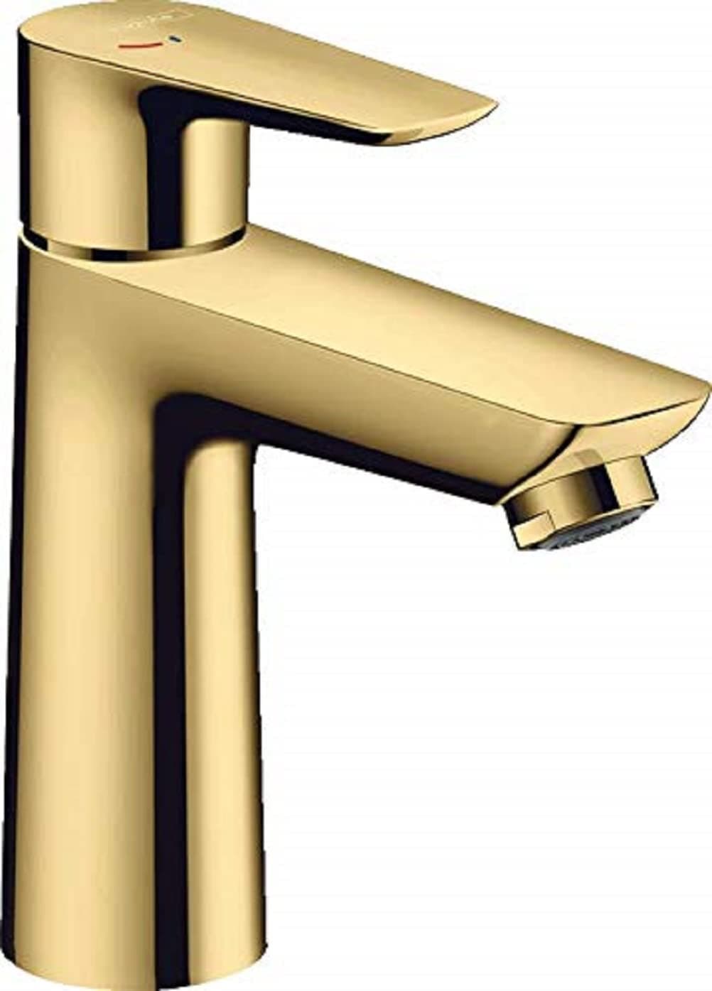 hansgrohe Talis E CoolStart Tap (Water-Saving Tap with High Spout 110 mm, Pop-Up Drain), Polished Gold Look
