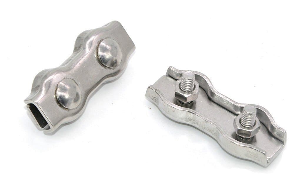 4-Pack M3 Stainless Steel Wire Rope Clip Cable Double Clamp Buckle Cable Connector