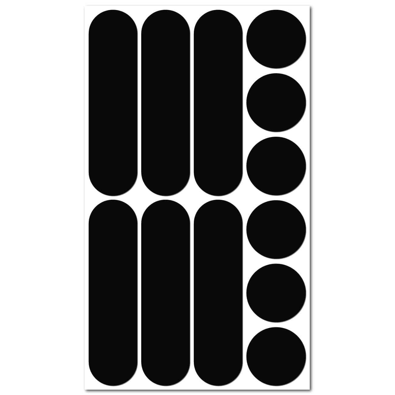 Éco MULTI, 12 retro reflective stickers kit, Night high visibility safety, Universal adhesive for Bike/Stroller/Buggy/Helmet/Motorbike/Scooter/Toys, Black