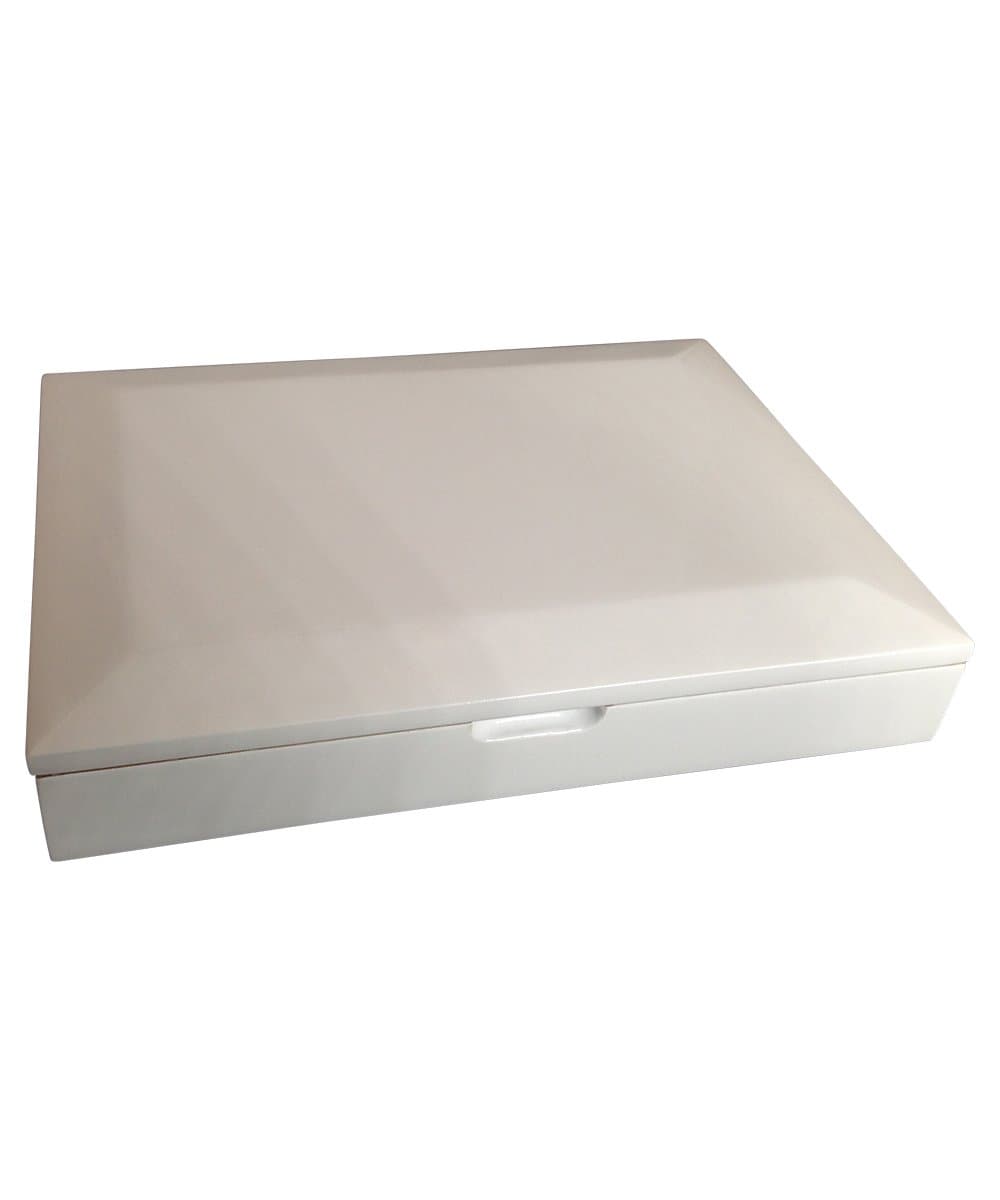 Commanders Closet Elegant White Hand Crafted Lacquer Humidor - Up to 10 Cigars