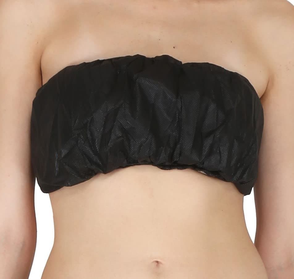 M's Solutions & Enterprises Non Woven Disposable Wrap Up Bra for Women and Girls Travelling/Spa/Body Massage/Surgeries/Maternity Free Size fit for Small to XXL Black