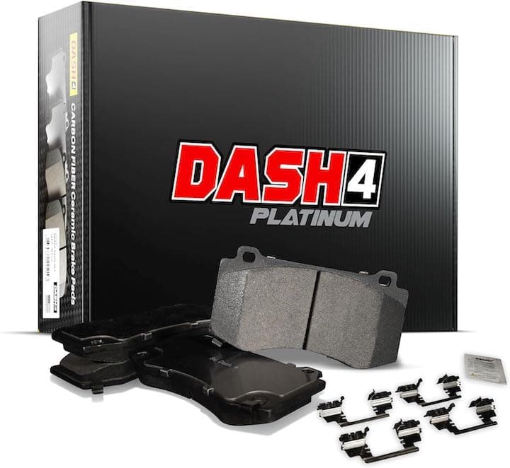 Dash4 F22-730 Carbon Ceramic Front Brake Pads with Hardware Kit for Select Chrysler 300M/Concorde/Intrepid/LHS/Neon/Prowler, Dodge Intrepid/Neon/SX 2.0, Plymouth Neon/Prowler