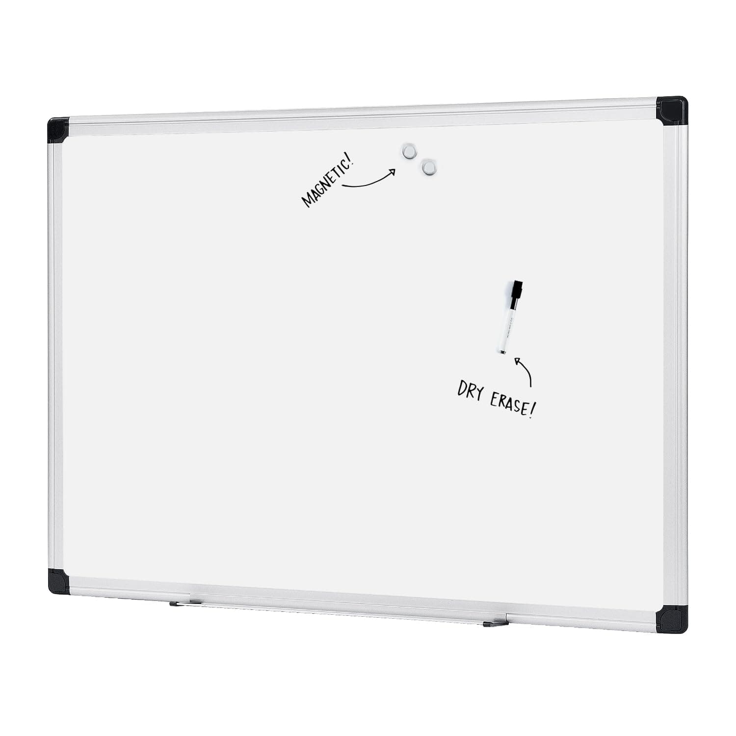 Amazon Basics Magnetic Dry Erase Whiteboard, 36 x 48-inch, Aluminum Frame, Silver/White, Easy to Install