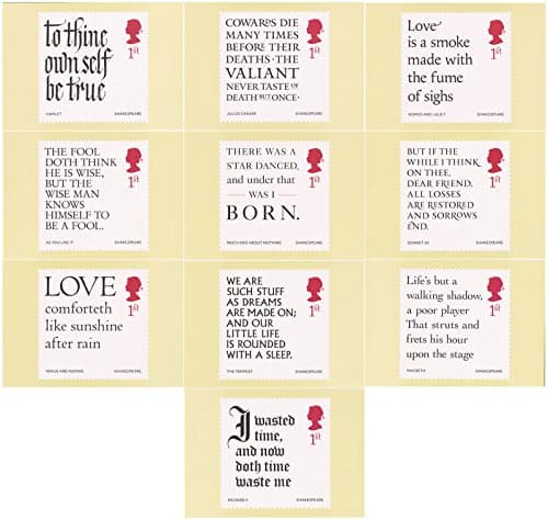 2016 William Shakespeare PHQ Cards no. 413 - Mint (Set of 10 Royal Mail Postcards)
